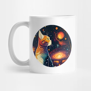 Kitty Looking Stars - Infinite Night - Beautiful Moon Mug